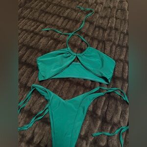 Emerald Green Halter Bikini Set